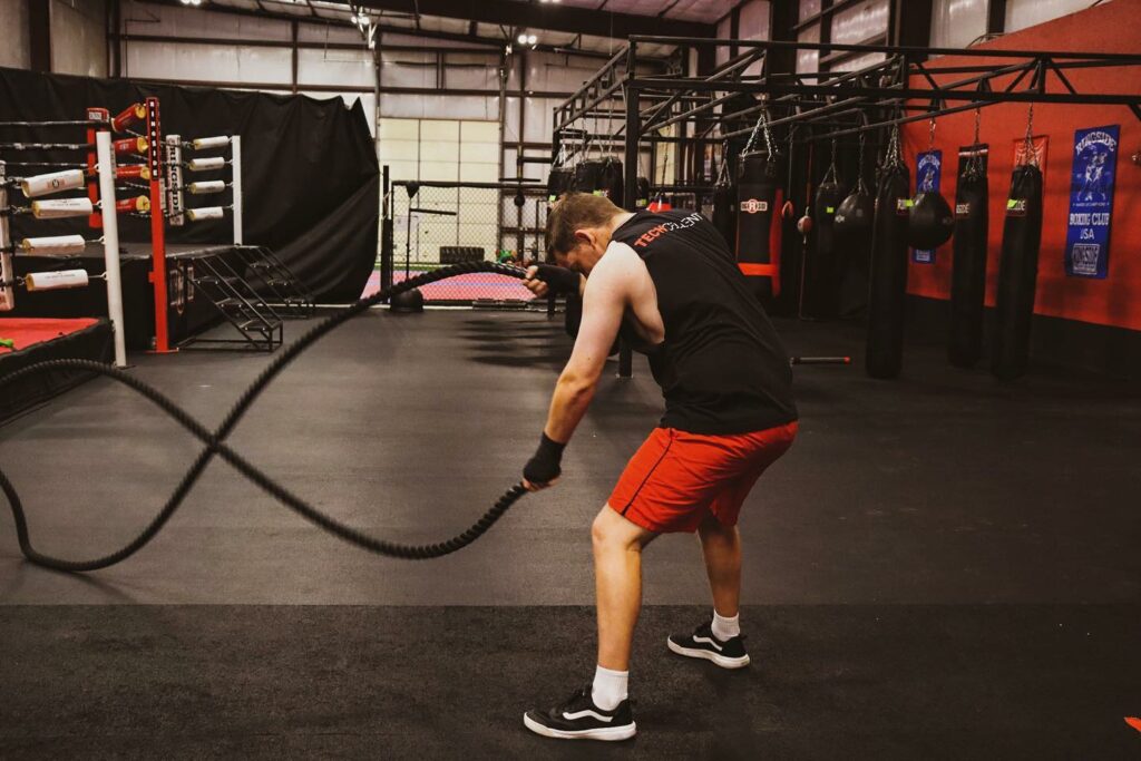 Gym Equipment at Nick's Fight Club Lubbock - Battle Ropes